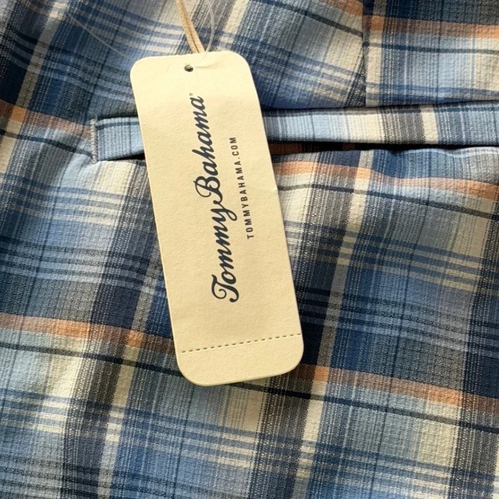 NWT Tommy Bahama Ocean Ombre Shorts Men's 32 Island Zone Golf Blue Plaid 10